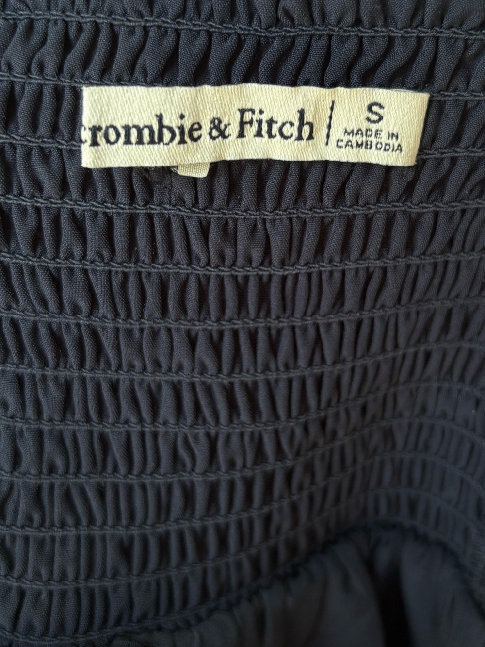 Abercrombie and Fitch Lace Trim V Neck Polka Dot Dress in Navy - Picture 6 of 6